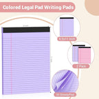 Roneky Legal Pads 8.5 x 11 Colored Note Pads, 2 Pack Notepads 8.5 x 11 Lined Paper, Colored Notebook Paper Writing Pads 30 Sheets per Colored Paper Pads for Purple Legal Pads Home Office School