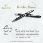 FANSTIK Customized BallPoint pen with name (MADE IN USA), stainless steel, black and silver, luxury engraved pen personalized for men and for women. (BallPoint Black-Silver)