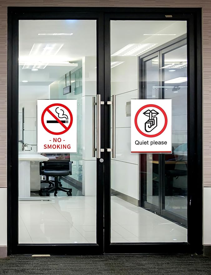 NIUBEE Acrylic Window Sign Holder:Glass Door Sign Holder with 4 Suction Cups 8.5x11 Inch--Window Mount for Displaying Flyers, Notices, Documents and Menus, for Office, Store, Home, Restaurant Use (2 Pack)