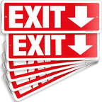 iSYFIX Exit Signs 6 Pack 12x4 Inch with Directional Down Arrows - Rust Free Aluminum, Laminated for UV, Weather, Scratch Resistance - Ideal for Offices, Schools, Theaters, Restaurants