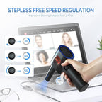 ATEngeus Compressed Air Duster, Stepless Speed Electric Air Duster with Storage Case, Cordless Air Duster with LED Replace Canned Air, 6 Accessories Air Blower, Keyboard Cleaner for Car, PC, Home
