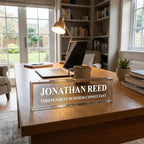 SignsByLITA Personalized Acrylic Desk Name Plate 2" x 8" - Office Desk Accessories Décor