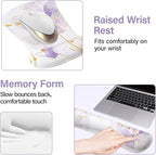 MOSISO Desk Mat Keyboard Mouse Pad Set, Large Gaming Mouse Pad&Keyboard Wrist Rest&Mousepad with Wrist Rest&Coaster, Ergonomic Non-Slip Home Office Mousepad with Memory Foam, Purple