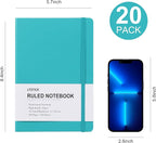 LYDTICK 20 Pack Journals for Writing College Ruled Notebooks Journal in Bulk, Hardcover Notebooks (200Pages) for Note Talking, Lined Bullet Journals for Home School Office, 5.7"x8.4", Emerald