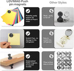 LOVIMAG Fridge Magnets 60Pcs Refrigerator Whiteboard Small Strong Magnet Classroom Kitchen Accessories Decorative Locker Set Decor Must Haves Office Calendar Refrigerador Magnetic Cute Crafts Black