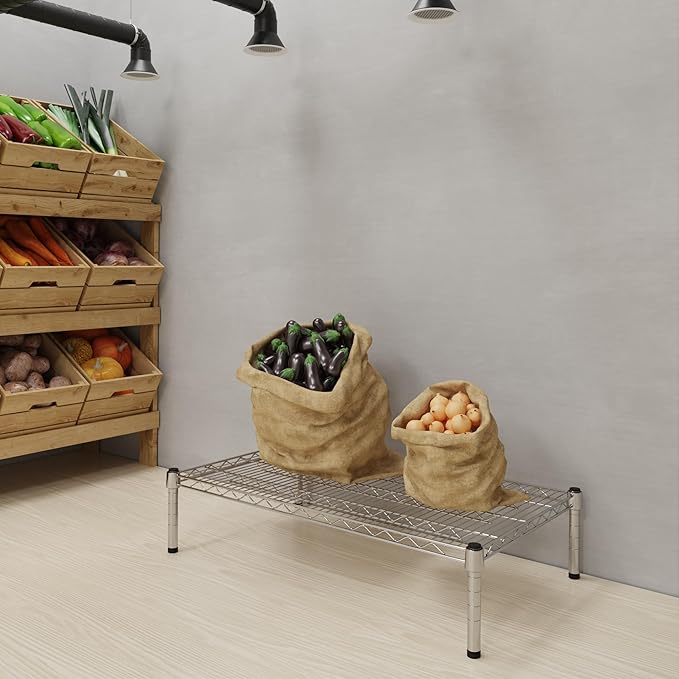Regal Altair 21''W x 36''L x 8''H Chrome Plated Wire Dunnage Rack | Off The Floor Storage