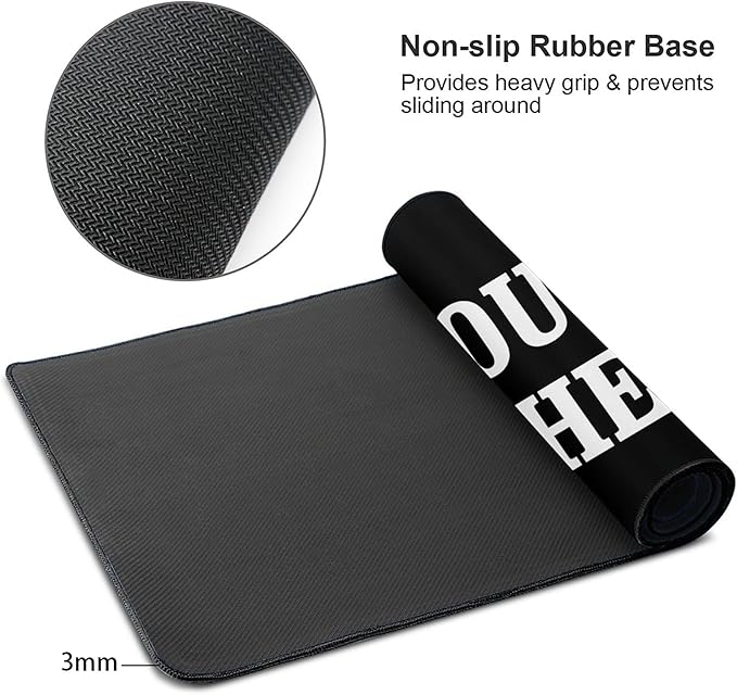 OHORTEB Custom Mouse Pad with Photo, Personalized Image Text Laptop Desk Mat, Customized Non-Slip Waterproof Desk Writing Pad for Office Home (Custom, 16in x 29.5in)