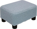 CAROLMADE Small Foot Stool Ottoman Footstool with Legs Under Desk Footrest for Living Room Bedroom and Office, Soft Blue