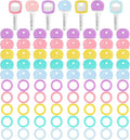 Blulu 80 Pieces 1Inch Colored Key Covers Caps Tags Covers Set Plastic Key Color Identifier Rings Toppers(Macaron Color)