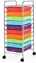 Giantex 10 Drawer Rolling Storage Cart Scrapbook Paper Office School Organizer
