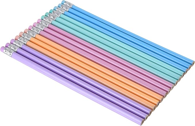 Jsehchya 50PCS Triangular Grip Wooden cased Pencils for Kids with Erasers, Fun Cute Wood Wedding Golf Triangle Pencils for School,Drawing,Gift (50PCS)