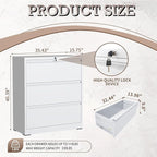 mysteeldepot 3 Drawer Lateral File Cabinet with Lock, Metal File Cabinet, Lateral File Cabinets for Home Office, Heavy Duty File Storage Cabinet for Legal/Letter/A4 Document, Assembly Required, White