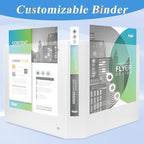 CIXILDTS 1.5-inch D Ring Binders, 3 Ring Binder Fit US Letter Size Paper, 1-1/2" Slant D Ring View Binder with 2 Pocekts, 6-Pack,White