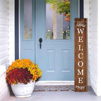 Welcome Porch Sign Decor Wooden Hanging Sign Door Porch Standing Decorative Signs Plaques for Front Door Farmhouse Outdoor Indoor Welcome Sign 47.2"H（brown）