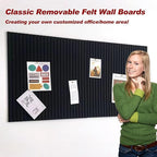 Large Felt Wall Tiles Cork Boards for Office Cubicle, 47"x35" Felt Bulletin Board Tiles Pin Board for Walls Home Decor, Noise Reduction Boards Panels for Photos Memos, 12-Pack, Black
