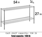 Regal Altair 14" Deep x 54" Wide x 27" Height Wire Shelving Kit | 2-Tier | NSF Commercial Storage Rack Unit