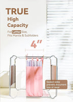 SortRax Plastic High Capacity Hanging File Folders, Letter Size, 4" Expanding Accordion Pocket with Movable Dividers, Pink Colors, Heavy Duty for Filing Cabinet, Insertable Tabs, 6 Pack