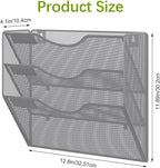 EasyPAG Hanging Wall File Organizer, 3 Pocket Wall Mounted Mail Organizer, Vertical Document Folder Holder with Nametag Label, Space Saving Paper Storage Magazine Rack for Office Home School, Silver