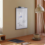 U Brands Contempo Magnetic Dry Erase Board White Board, 11" x 14", Gray Modern Frame, Includes Magnet and Marker