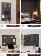 Fluxynara Felt Bulletin Board Tiles -28"x18" with 40 Adhesive Tabs, Cork Board Alternative for Office Decor, Push Pin Board Wall Organizer 6-Pack(Charcoal Gray)