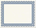 Elite Blue & White Parchment Certificate Papers - Pack of 100, Laser Printer Compatible, for Office, Business Awards, Graduation, School Diplomas, 8-1/2" x 11" on 60 lb. Text Stock