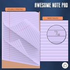 Purple Legal Pad 8.5 x 11 Wide Ruled Note Pads, 3 Pack Notepads 8.5 x 11 Lined Paper Wide Ruled Writing Pad, 30 Sheets Per Note Pad, Micro Perforated Colored Legal Pads 8.5 x 11 for Work/School/Office