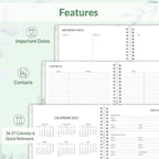 SUNEE 2026 Planner, Weekly and Monthly Calendar Planner, January 2026-December 2026, Daily Agenda with Tabs, Note Pages, Spiral Binding, 8.5"x11", Leaf