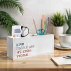 Exqcom Kind People Are My Kinda People Pen Pencil Holder, Teacher Appreciation Gifts, Positive Affirmations Humorous Pencil Pen Holder Organizer for Teacher Office Desk Accessories