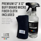 Delete Screen Cleaner 16oz Spray Bottle | Premium Streak-Free, Alcohol & Ammonia-Free Solution for All Devices | Gentle, Odorless & Easy to Use | Improves Visibility & Longevity of Screens