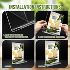 Acrylic Sign Holder 5x7, 25 Pack Clear Double Sided Table Menu Vertical Display, Plastic Flyer Display Stand, Paper photo Plastic Sign Frame Suitable for Restaurants Office Store Hotels, Show Fair