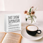 Supervisor Gifts for Women Funny Office Decor, Sarcastic Wooden Box Sign, Home Farmhouse Table Shelf Desk Decor Accessories, Boss Gifts Thank You Farewell Appreciation Gifts for Coworkers Mentor