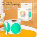 3 Inch Round Color Coding Labels (500 per Roll) - Colored Dot Stickers Round Labels for Inventory, Warehouse, Office Organizing - Aqua Circle Stickers