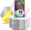Acoustic Panels 18 Pack Soundproof Wall Panels, 14" X 12" X 0.4" Sound Proof Panles, High-Density Wall Decoration Sound Absorbing Panel, Hexagon Wall Panel for Home Office with Self-Adhesive (White)