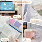 BAYTORY 700 Sheets Transparent Sticky Notes, Clear White Waterproof 3 x 3 inch See Through Memo Pad, Self-Adhesive Translucent Writable Index Tabs for Annotating Book, Office & School Study Supplies