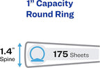 Avery Economy View 3 Ring Binders, Homeschool Supplies, Home Organization, 1" Round Rings, 4 Black Binders (05710)