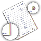 Commission Voucher Book CV-59-3 Part Carbonless Forms, Triplicate NCR Receipt Book, Snap-Out Pre-Punched with File Holes Commission Vouchers, Blue Ink, 4.25 x 5.625 Inch - Pack of 300