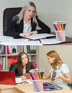 SNOW COOLER Pen Holder Mesh Pencil Holder Metal Pen Holder Cup Pencil Cup Holder for Desk Office Pen Organizer White, 4 Pack
