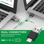 DINOSTRIKE USB A and USB C Presentation Clicker Green Light, RF 2.4GHz Wireless Presenter Remote Powerpoint Clicker Slide Advancer for Mac Laptop Computer Office Classroom