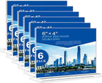 PUWTN Acrylic Sign Holder 6x4 - 6 Pack Clear Tabletop Sign Holder Horizontal Plastic Picture Frames, Double Sided T Shape Display Stand Vendor Booth Display Items for Store,Restaurants,Hotels,Office