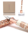 ARTEX Luxury Fountain Pen Set With Stand - Museum Art Collections - Crafting Timeless Beauty - the Best Gift & Office Desk Decor, German SCHMIDT Fine Nib, Solid Metal & Marble Texture