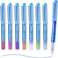 EYEYE Disposable Fountain Pens for Writing, Medium Point Stainless Steel Nib, Pack of 8 Assorted Colors