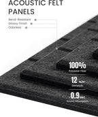 Fluxynara Felt Bulletin Board Tiles Large 36" x 24"Cork Board Alternative-6 Pack with 40 Adhesive Tabs, Thick Slat Wall Panels for Office Decor, Push Pin Board Wall Organizer Alternative-Charcoal Gray