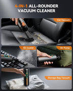 yoyoto Car Vacuum, Handheld Vacuum Cordless with 21000Pa Powerful Suction & 3 Modes, 4-in-1 Portable Hand Held Mini Vacuum Cleaner Rechargeable, Ultra Light for Car Home Office (Black)