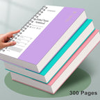 EMSHOI B5 Spiral Notebook Bullet Dotted journal, Large 7.48" X 10.15", 300 Pages/150 Sheets, 100gsm Dot Grid Paper, Waterproof Hardcover, for Office School Women Men Work Writing Notes-Purple