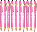 CRME Custom Pens Personalized Pen with Name Logo Engraved Metallic Pink Barrel Black Ink Click Pens Grip Retractable Ballpoint Pen Ideal for Business Office Encouraging Scriptures