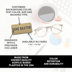 Custom Engraved Name Tag Badges – Personalized Identification with Pin or Magnetic Backing, 1.5 Inches x 3 Inches, White/Black