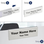 50-Pack 8.5" x 2" Acrylic Name Plate for 1/4" Cubicle Wall Glass – Custom Name Sign Holder – Single Sided Acrylic Display Stands - Placard Label Holder Use for Classroom, Offices, Office Door