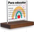 Paraeducator Gifts, Thank You Rainbow Desk Sign for Classroom Support Staff and Teacher Aides, Inspirational Education Assistant Recognition Plaque PA053