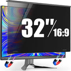 Magnetic 32 Inch Privacy Screen for Frameless Computer Monitor 16:9 Aspect Ratio,Hanging Blue Light Screen Protector Eye Protection Anti-Spy Shield, 32in Removable Privacy Filter