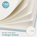 AHGXG Spiral Journal Notebook, 160 Lined Pages, A5 Medium Size (5.7'' x 8.3''), for Men & Women, Journaling, Writing, Work & Office, Hardcover, 100 GSM Thick Paper (Light Blue)